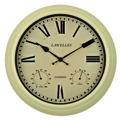 Lascelles Outdoor Wall Clock, Cream
